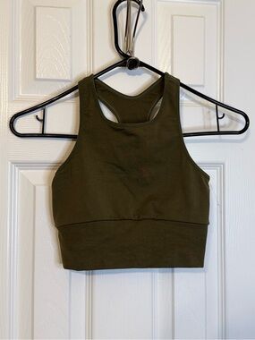FP Movement by Free People Olive Green High Neck Sports Bra